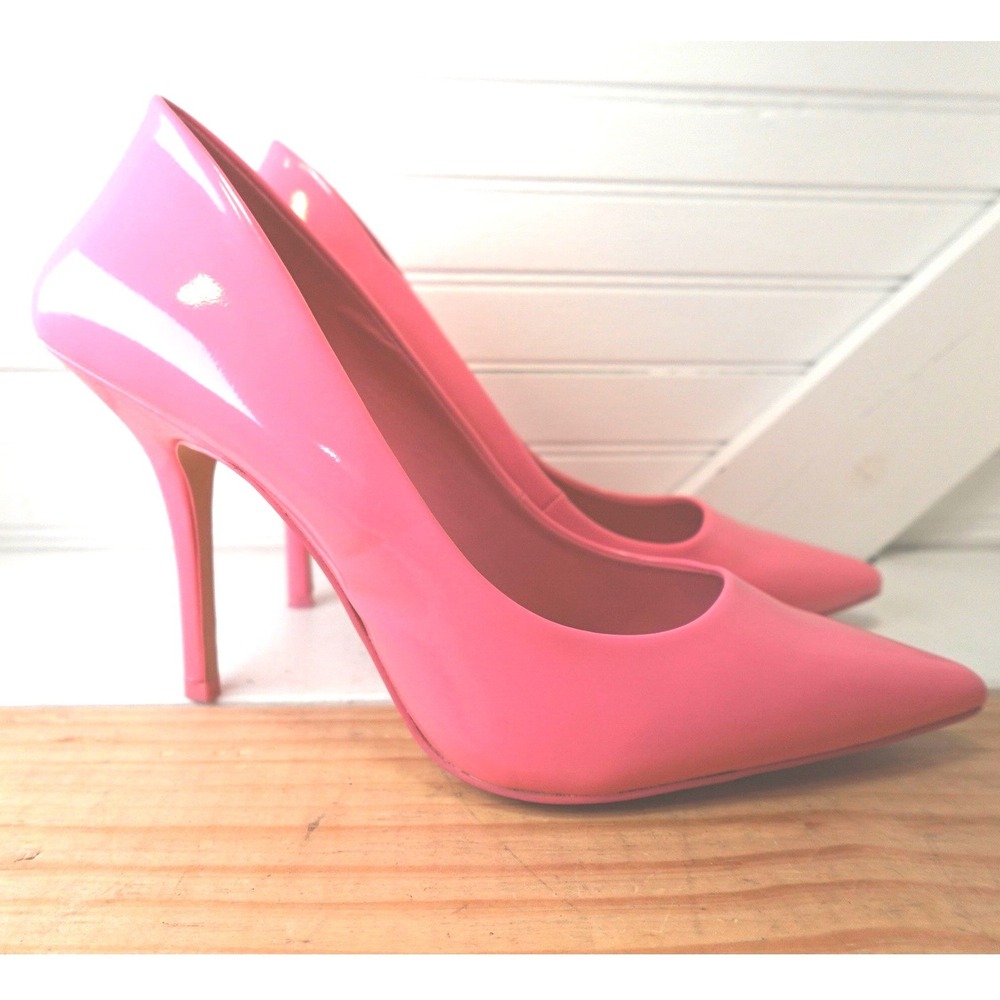 Women's Heels Size 10 ALDO Pink Patent Leather Stiletto Pumps Pointed Toe Shoe